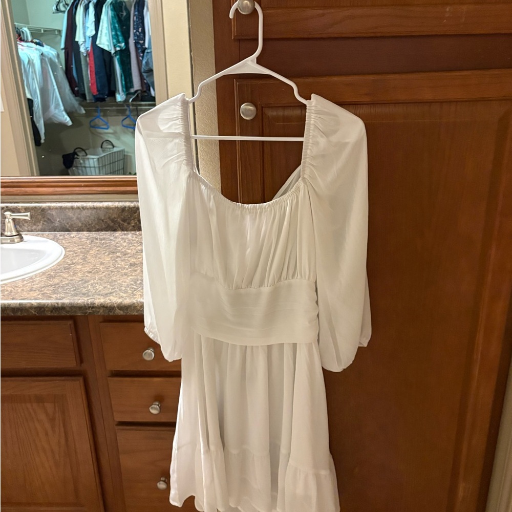 White summer dress with tie back